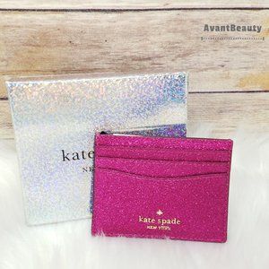 Kate Spade Small Boxed Card Holder Dark Pink New